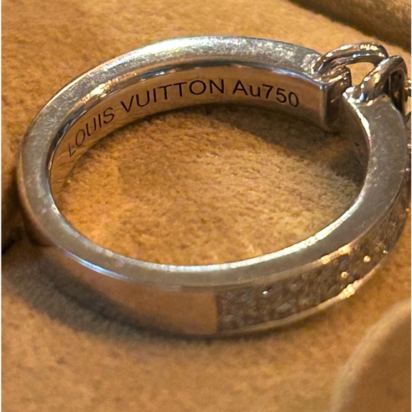 Louis Vuitton Berg Lockit Ring K18Wg Diamond #52 Size 6 - Picture 10 of 11